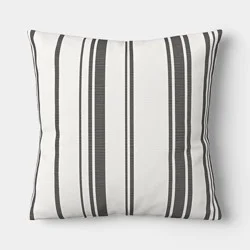 18"x18" Square Outdoor Throw Pillow Black - Threshold™