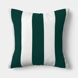 16"x16" Square Outdoor Throw Pillow Green/Ivory - Room Essentials™