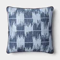 18"x18" Ikat Woven Pillow Light Blue/Navy - Threshold™