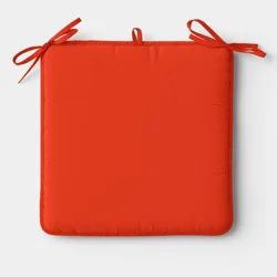 17"x17" Reversible Piping Outdoor Chair Cushion Orange - Room Essentials™