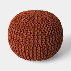 16"x22" Rope Knit Pouf Orange - Threshold™