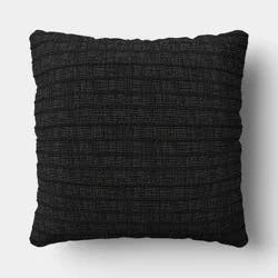 18"x18" Solid Textural Woven Pillow Black - Threshold™