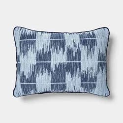 14"x20" Ikat Woven Lumbar Pillow Light Blue/Navy - Threshold™