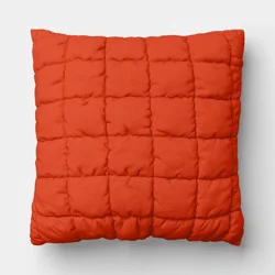 19"x19" Quilted Solid Pillow Orange - Room Essentials™