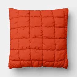 19"x19" Quilted Solid Pillow Orange - Room Essentials™