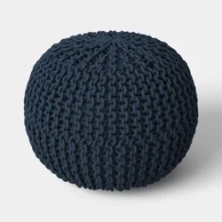 16"x22" Rope Knit Pouf Blue - Threshold™