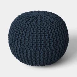 16"x22" Rope Knit Pouf Blue - Threshold™