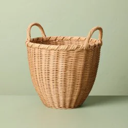 Hearth & Hand with Magnolia Small Round Woven Rattan Storage Basket with Handles - Hearth & Hand™ with Magnolia