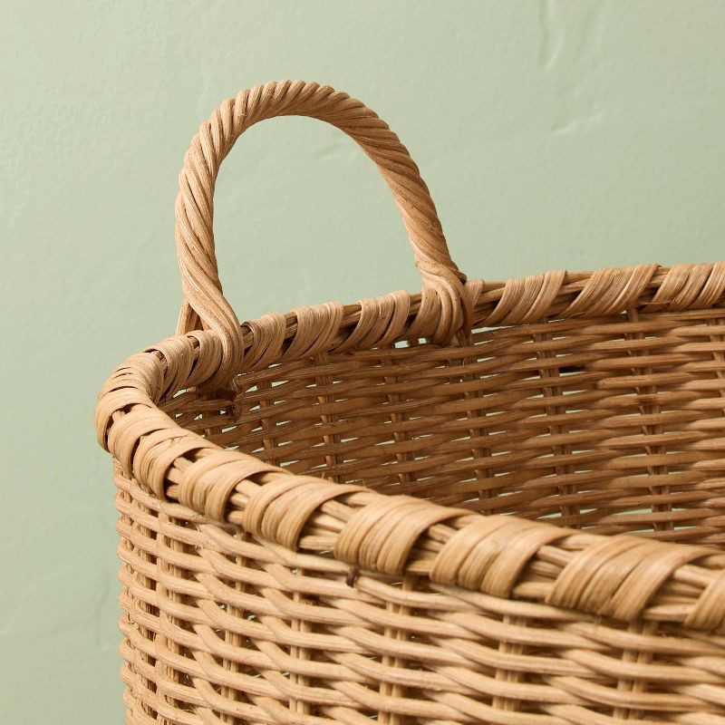 slide 4 of 4, Hearth & Hand with Magnolia Large Round Woven Rattan Storage Basket with Handles - Hearth & Hand™ with Magnolia, 1 ct
