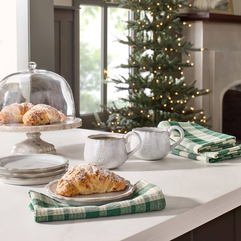 slide 2 of 3, Hearth & Hand with Magnolia Set of 4 Cloth Plaid Napkins Cream/Green - Hearth & Hand™ with Magnolia, 1 ct