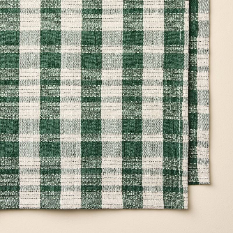 slide 3 of 3, Hearth & Hand with Magnolia Set of 4 Cloth Plaid Napkins Cream/Green - Hearth & Hand™ with Magnolia, 1 ct
