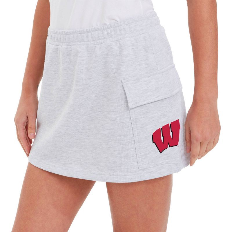 slide 3 of 3, NCAA Wisconsin Badgers Women's Gray Cargo Skort - S, 1 ct