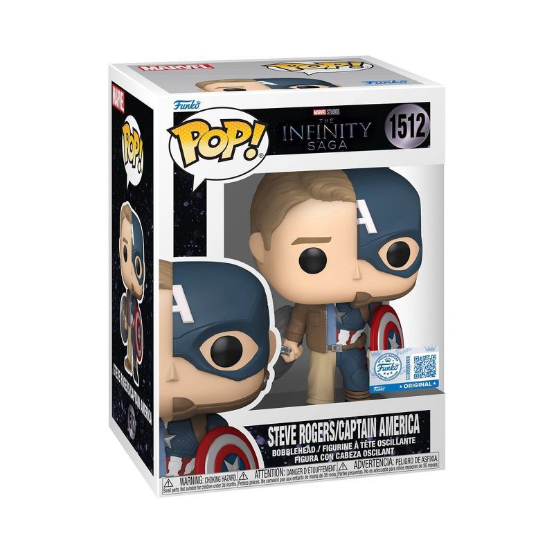 slide 2 of 2, Funko POP! Marvel: Split Captain America/Steve Rogers Figure, 1 ct