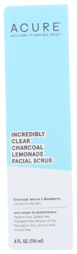 slide 1 of 1, ACURE Incredibly Clear Charcoal Lemonade Facial Scrub, 4 fl oz