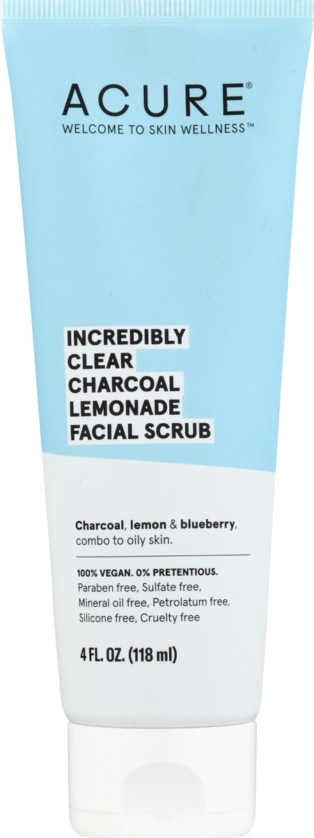 slide 1 of 12, ACURE Incredibly Clear Charcoal Lemonade Facial Scrub, 4 fl oz