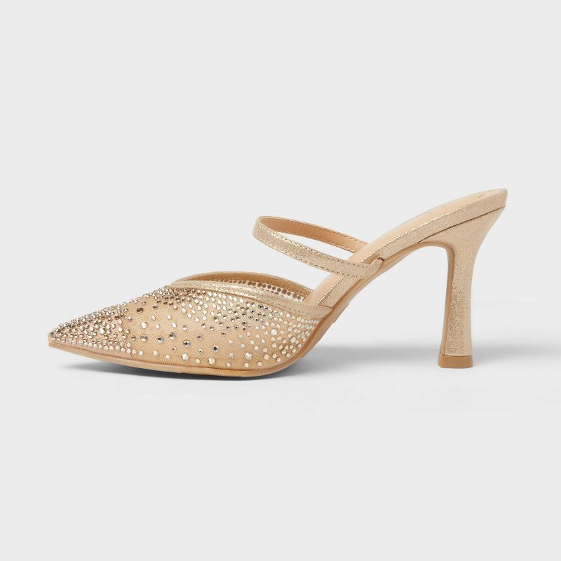 slide 2 of 4, Women's Sonia Heels with Memory Foam Insole – A New Day™ Beige 7, 1 ct