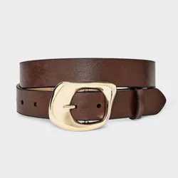 Organic Wavy Buckle Belt - A New Day™ Brown L