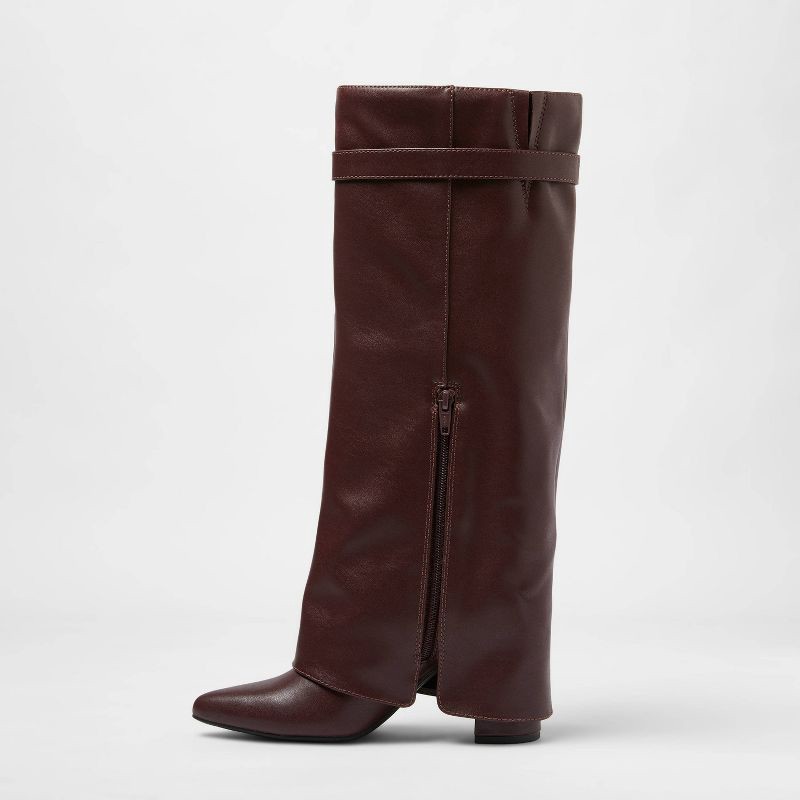 slide 2 of 3, Women's Tambra Boots with Memory Foam Insole – A New Day™ Burgundy 6.5, 1 ct