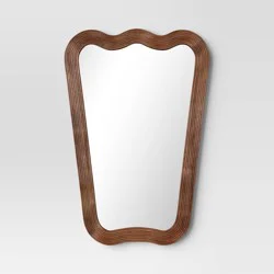 22"x30" Ribbed Wood Wall Mirror - Threshold™