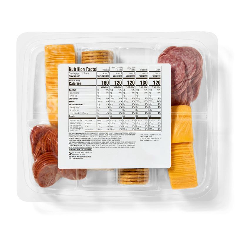slide 2 of 4, Meat & Cheese Snack Tray - 28oz - Market Pantry™, 28 oz