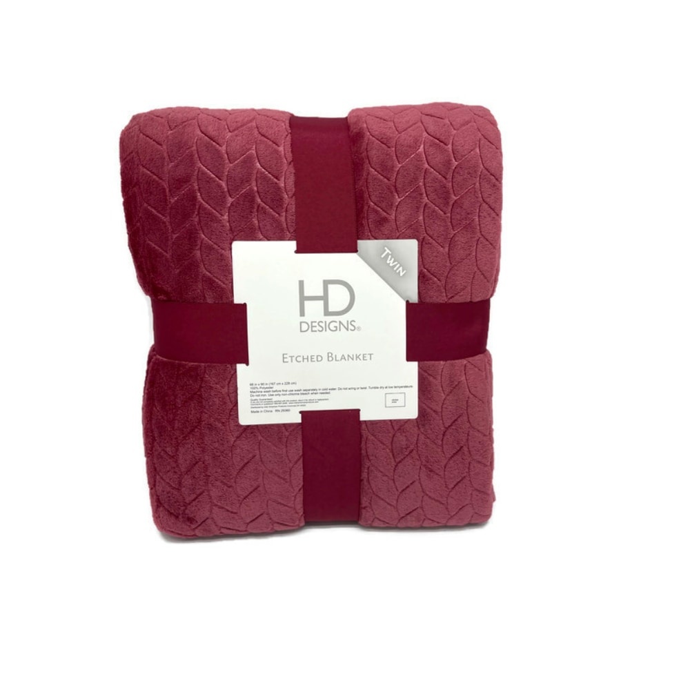 slide 1 of 1, HD Designs Velvet Blanket - Red, Twin Size