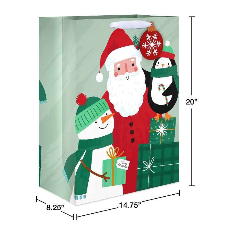 slide 3 of 4, American Greetings 20" Jumbo Christmas Gift Bag Santa and Friends, 1 ct