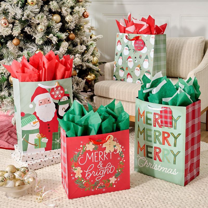 slide 4 of 4, American Greetings 20" Jumbo Christmas Gift Bag Santa and Friends, 1 ct