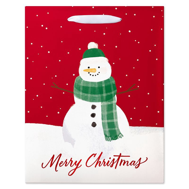 slide 2 of 4, American Greetings 13" Large Christmas Gift Bag 'Merry Christmas Snowman', 1 ct