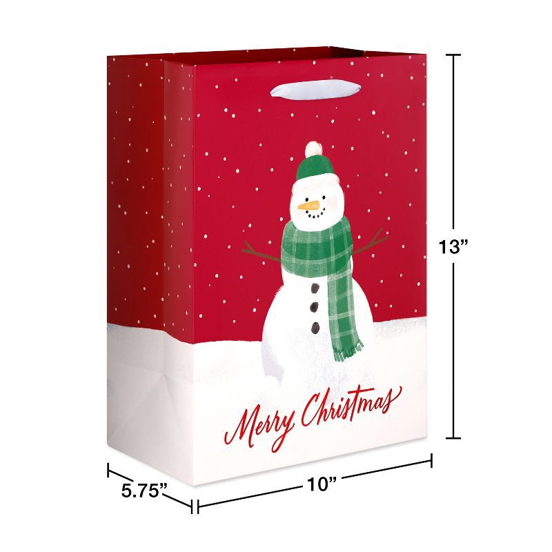 slide 3 of 4, American Greetings 13" Large Christmas Gift Bag 'Merry Christmas Snowman', 1 ct