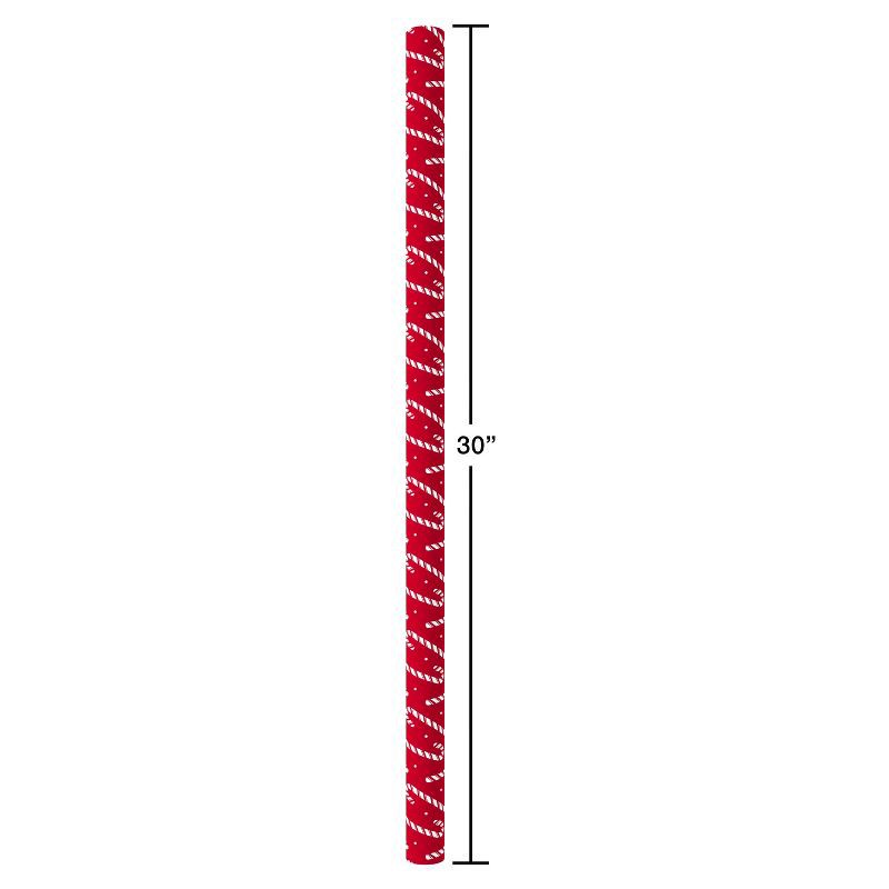slide 4 of 5, American Greetings 96"x30" Christmas Wrapping Paper Candy Cane Toss, 1 ct