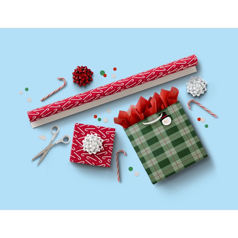 slide 5 of 5, American Greetings 96"x30" Christmas Wrapping Paper Candy Cane Toss, 1 ct