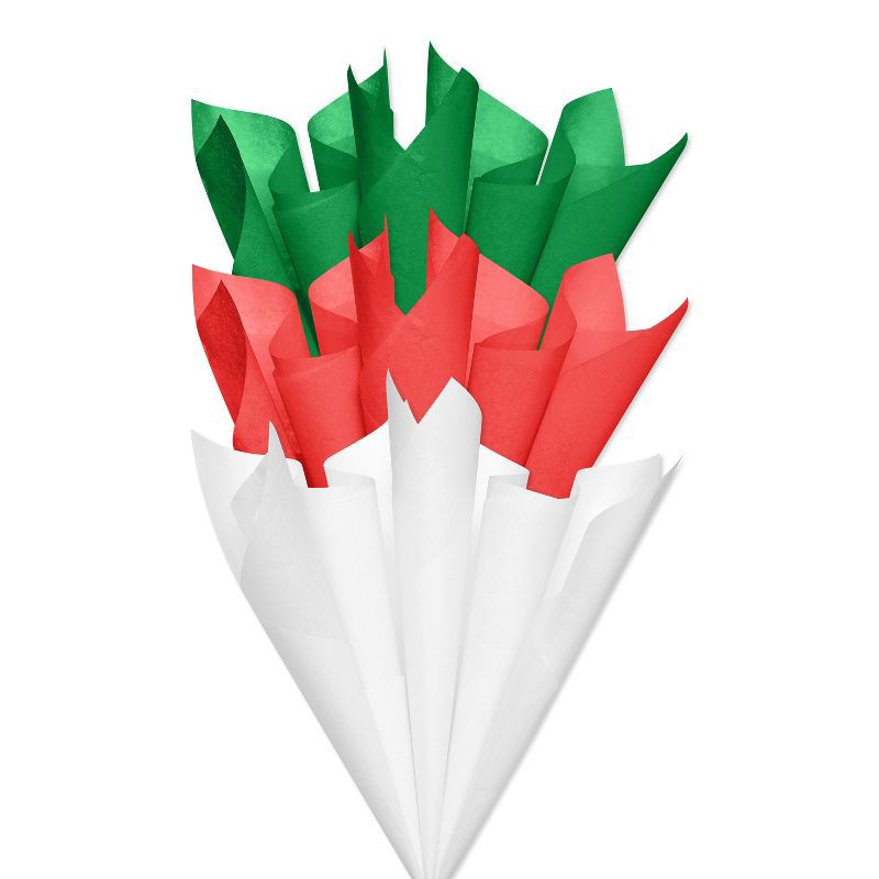 slide 2 of 3, American Greetings 40ct 20"x20" Bulk Christmas Tissue Paper Red/Green/White, 40 ct