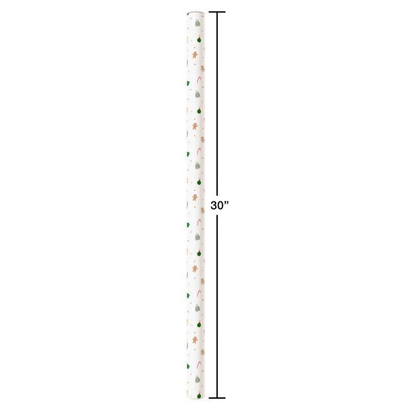 slide 4 of 5, American Greetings 96"x30" Christmas Wrapping Paper Tiny Christmas Icons, 1 ct