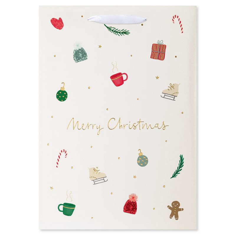 slide 2 of 5, American Greetings 10" Medium Christmas Gift Bag Festive Icons, 1 ct