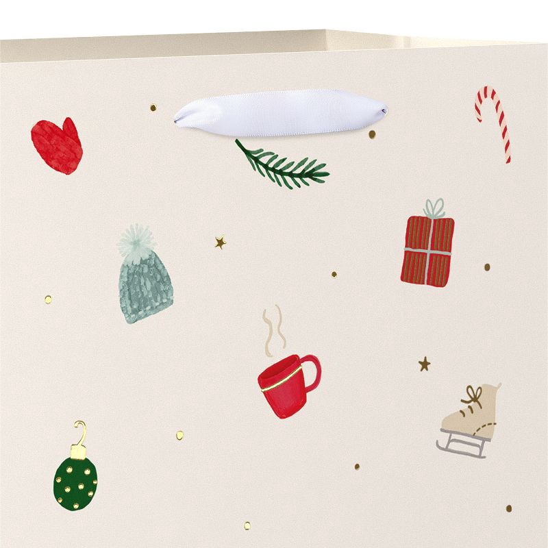 slide 3 of 5, American Greetings 10" Medium Christmas Gift Bag Festive Icons, 1 ct
