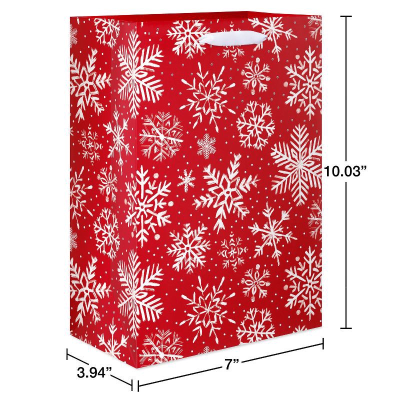 slide 4 of 5, American Greetings 10" Medium Christmas Gift Bag Snowflakes, 1 ct