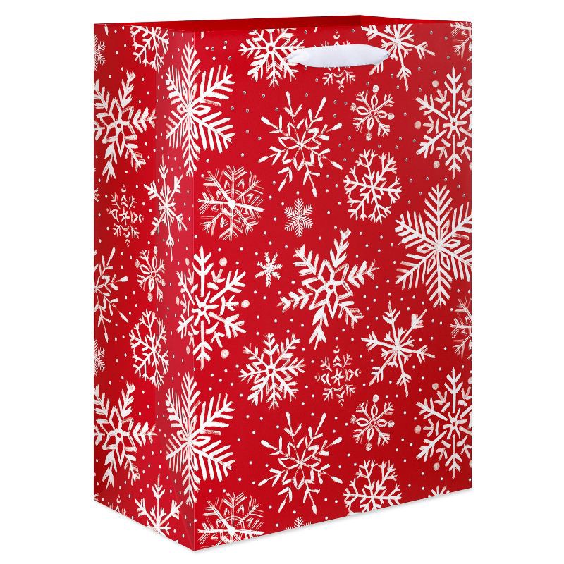 slide 1 of 5, American Greetings 10" Medium Christmas Gift Bag Snowflakes, 1 ct