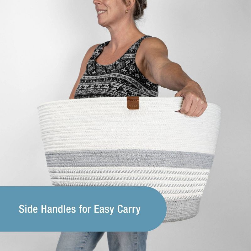 slide 2 of 7, CleverMade XL Rope Basket Stone Gray, 1 ct