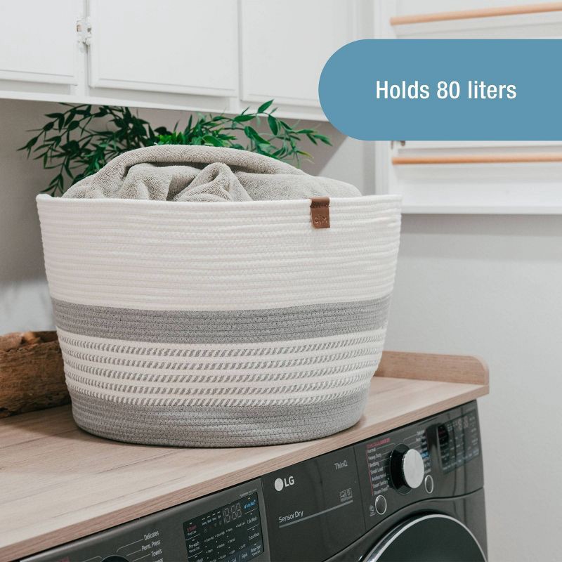 slide 4 of 7, CleverMade XL Rope Basket Stone Gray, 1 ct