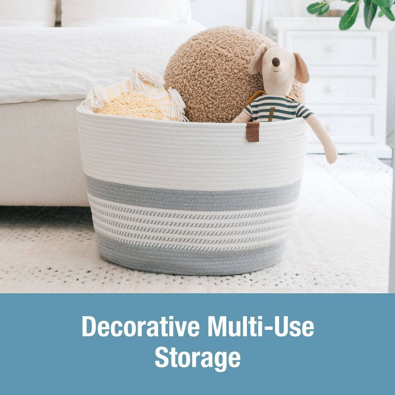 slide 5 of 7, CleverMade XL Rope Basket Stone Gray, 1 ct