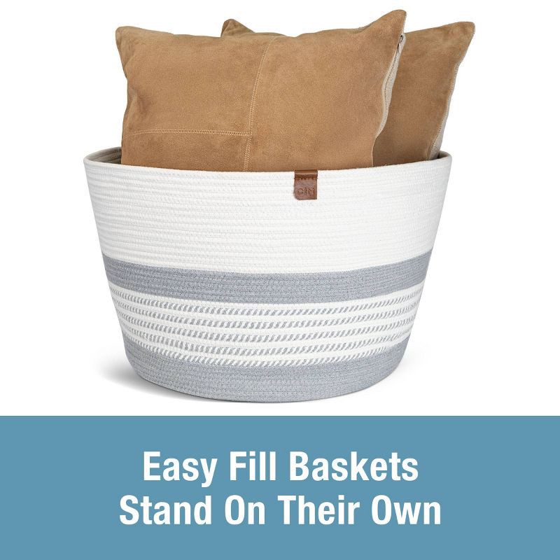 slide 6 of 7, CleverMade XL Rope Basket Stone Gray, 1 ct