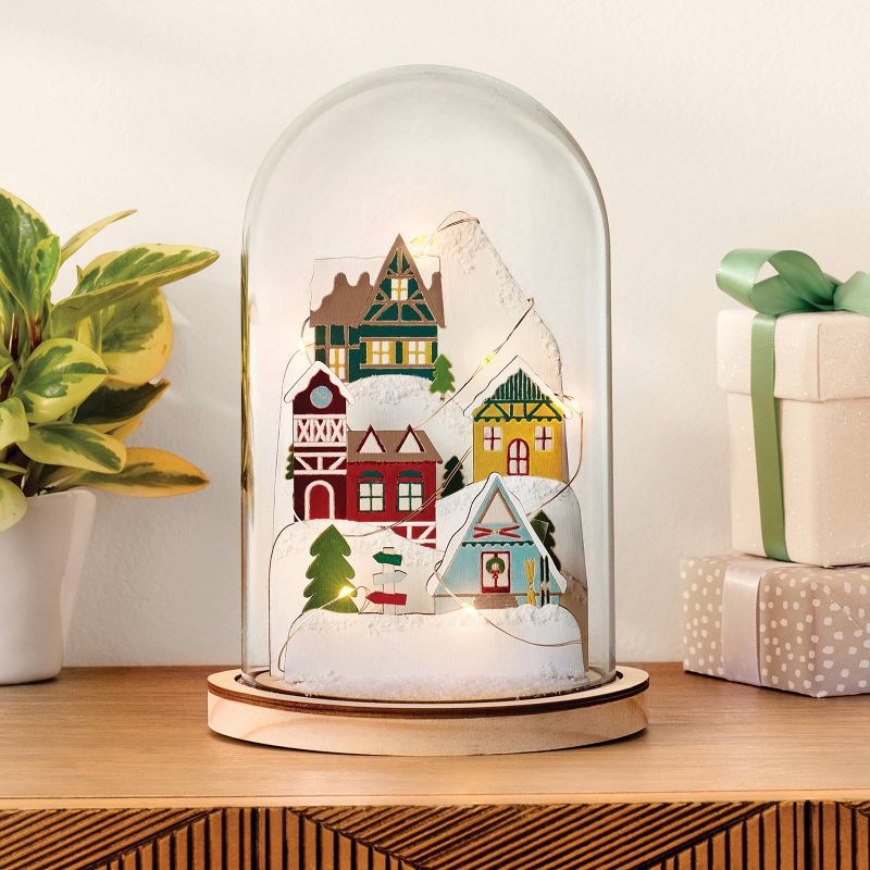 slide 2 of 4, Christmas Craft Lit Dome Ski Village Painting Kit - Mondo Llama™, 1 ct