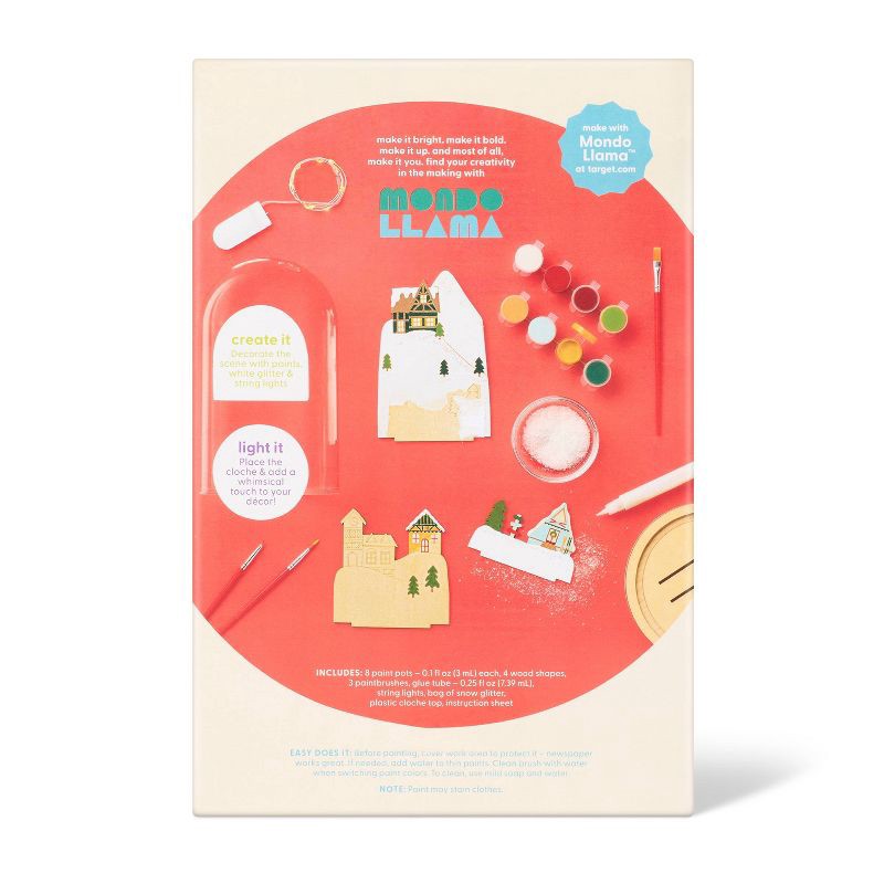 slide 4 of 4, Christmas Craft Lit Dome Ski Village Painting Kit - Mondo Llama™, 1 ct