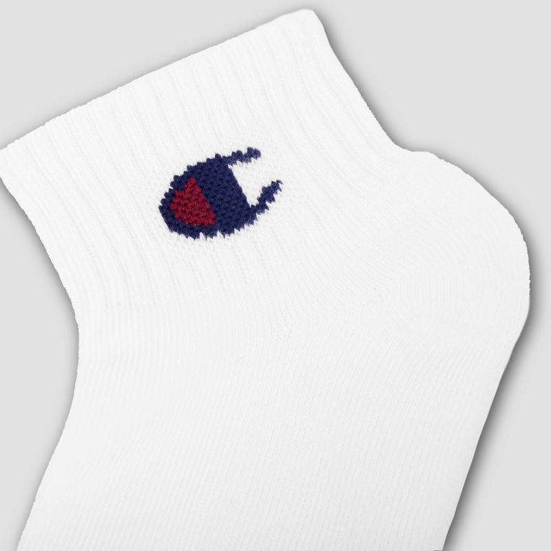 slide 4 of 4, Champion Boys' 6pk Ankle Socks - White M, 6 ct
