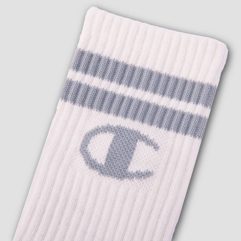 slide 4 of 4, Champion Girls' 3pk Crew Socks - Pink M, 3 ct