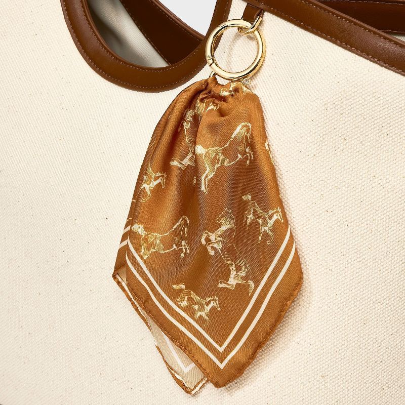 slide 2 of 2, Horse Pattern Scarf Bag Charm - A New Day™ Brown, 1 ct