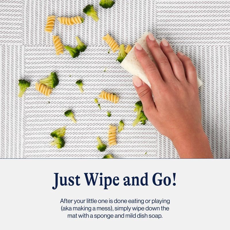 slide 4 of 8, Lalo High Chair Splat Mat - Gray Wickerwork, 1 ct