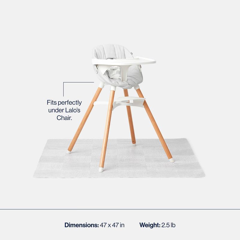 slide 5 of 8, Lalo High Chair Splat Mat - Gray Wickerwork, 1 ct