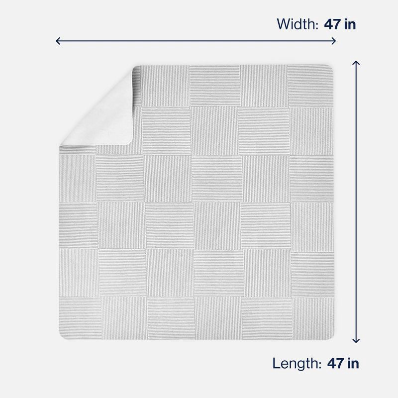 slide 6 of 8, Lalo High Chair Splat Mat - Gray Wickerwork, 1 ct