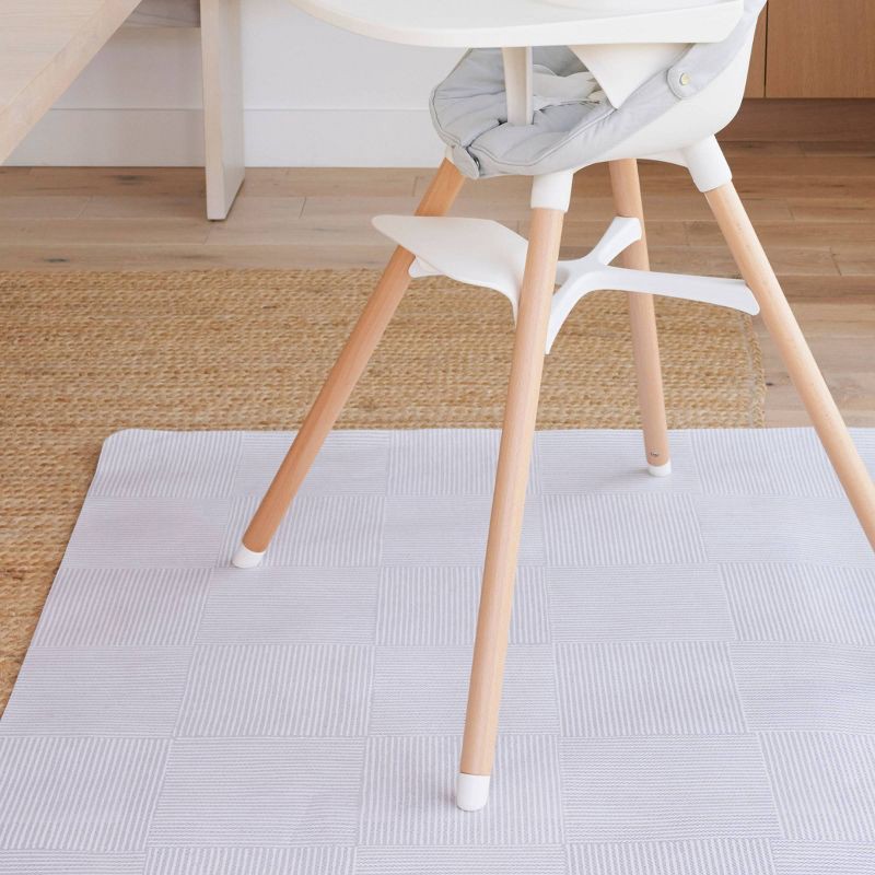 slide 8 of 8, Lalo High Chair Splat Mat - Gray Wickerwork, 1 ct